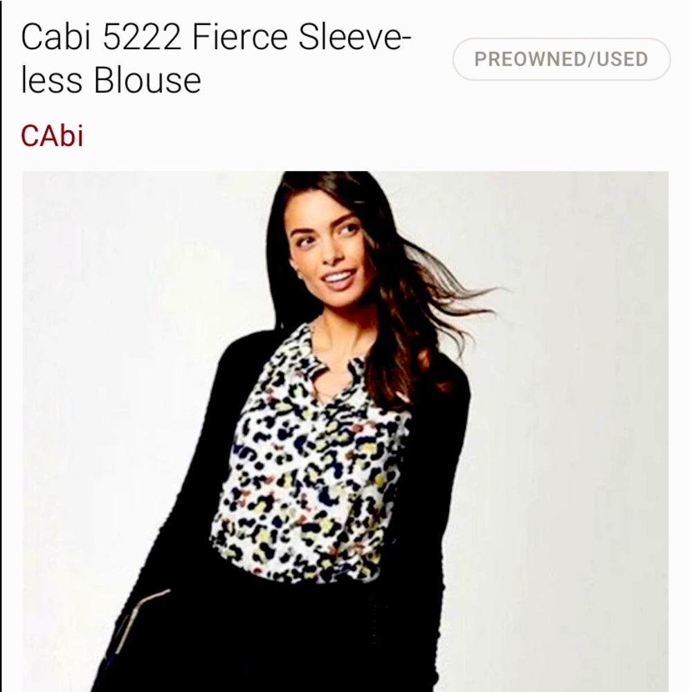 CAbi Fierce sleeveless Blouse #5222.Size XL.